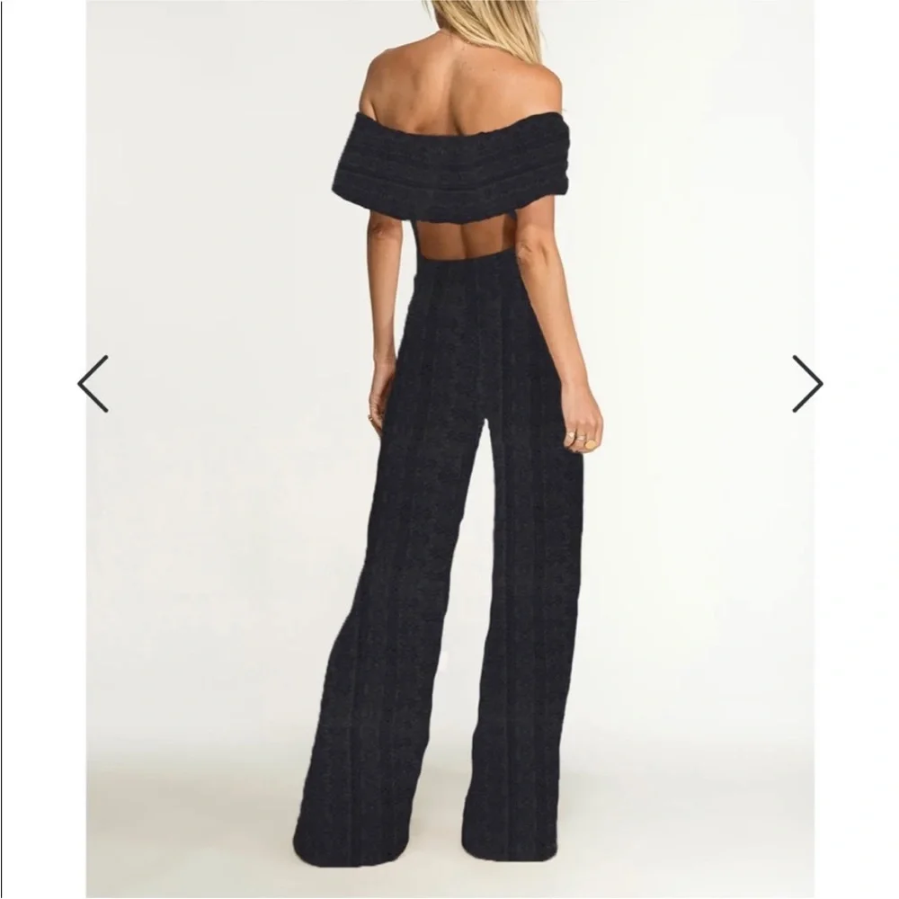 Nightcap Clothing Black Off-Shoulder positano Jumpsuit - Picture 2 of 6